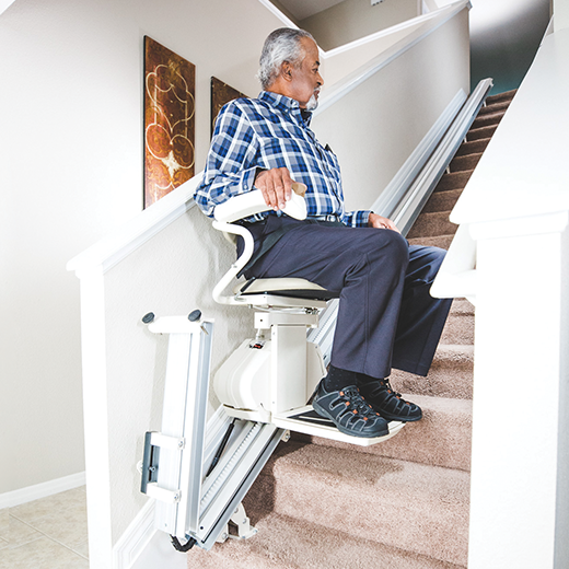 oakland flip up rail indoor stairlift home residential straight rail